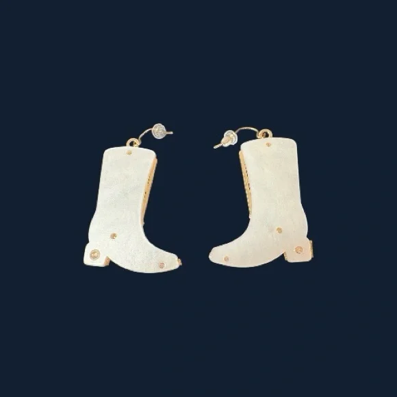 Gold Boot Earrings - Picture 3 of 4